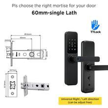 TTLOCK Smart Door Lock with Doorbell APP Management Fingerprint Tombol Pintu Rumah Anti Theft Password Digital Lock Door Knob for Home Wooden Door