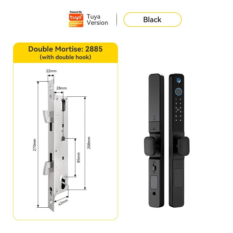 Tuya WiFi Smart Door Lock with Security Camera Fingerprint Sliding Door Lock with Electronic Anti Lock Button Security Password Digital Door Lock for Home