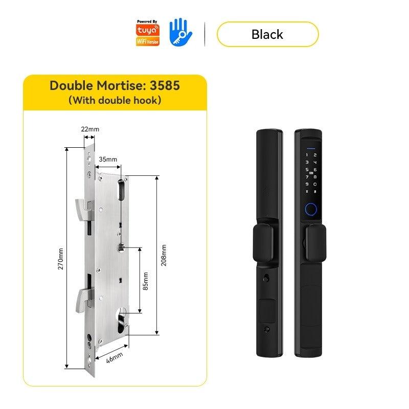 Tuya/TTLOCK Waterproof Smart Door Lock Anti Theft Zinc Alloy Sliding Door Lock with Short Handle Semi-Automatic Fingerprint Digital Lock For Aluminum Door