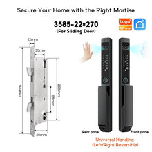 [New Grill Lock] 7 In 1 Tuya Smart Door Lock Fully Automatic Double Sided Lock 3D Face + Palm Recognition Waterproof Sliding Door Lock for Gate Door