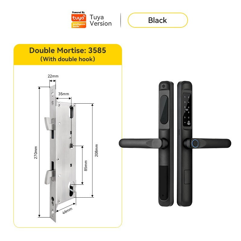 [Doorbell Function] 5 In 1 Tuya Smart Door Lock Waterproof Fingerprint Sliding Door Lock Zinc Alloy Electronic Lock Digital Password Lock For Aluminum Door