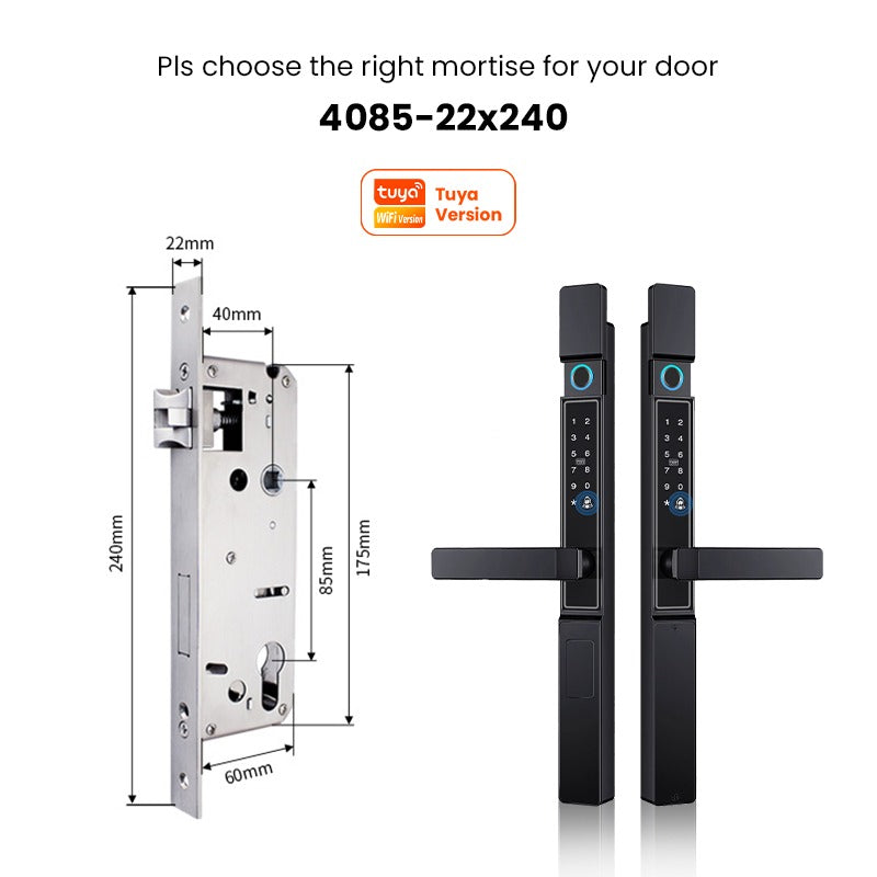 [Grill Door Smart Lock] Tuya Smart Door Lock Double Sided System Waterproof Digital Lock for Grill Door 5 In 1 Digital Lock with Doorbell Function for Sliding Door