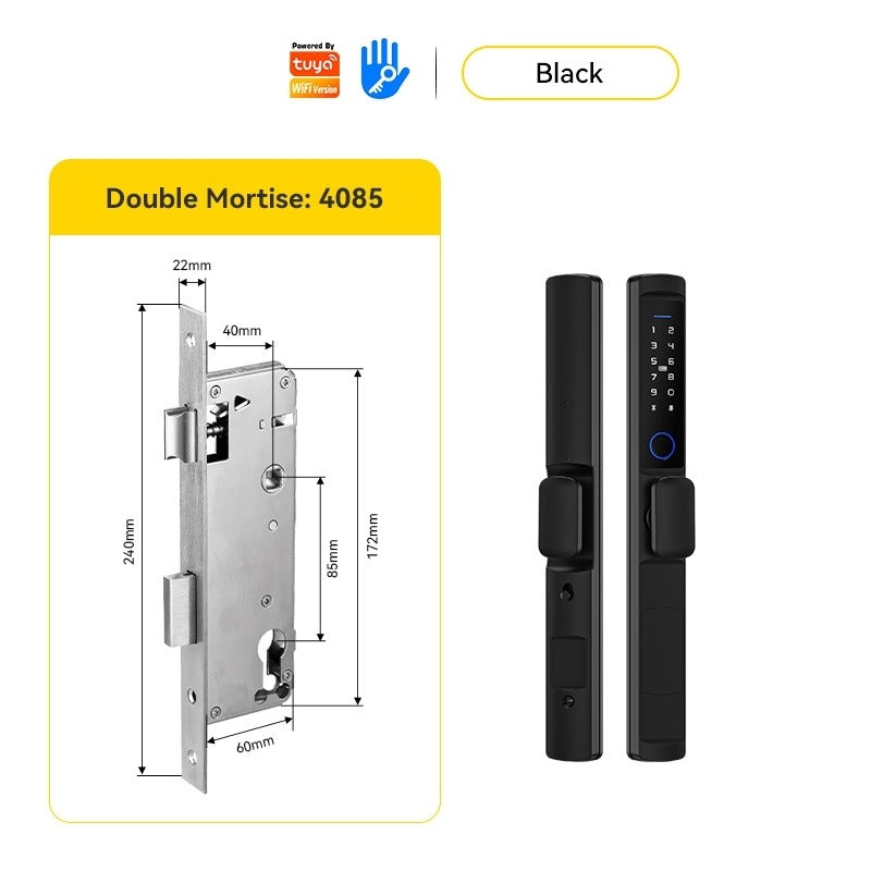 Tuya/TTLOCK Waterproof Smart Door Lock Anti Theft Zinc Alloy Sliding Door Lock with Short Handle Semi-Automatic Fingerprint Digital Lock For Aluminum Door