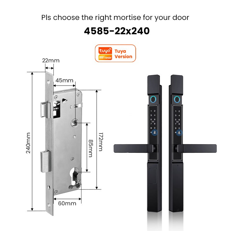 [Grill Door Smart Lock] Tuya Smart Door Lock Double Sided System Waterproof Digital Lock for Grill Door 5 In 1 Digital Lock with Doorbell Function for Sliding Door