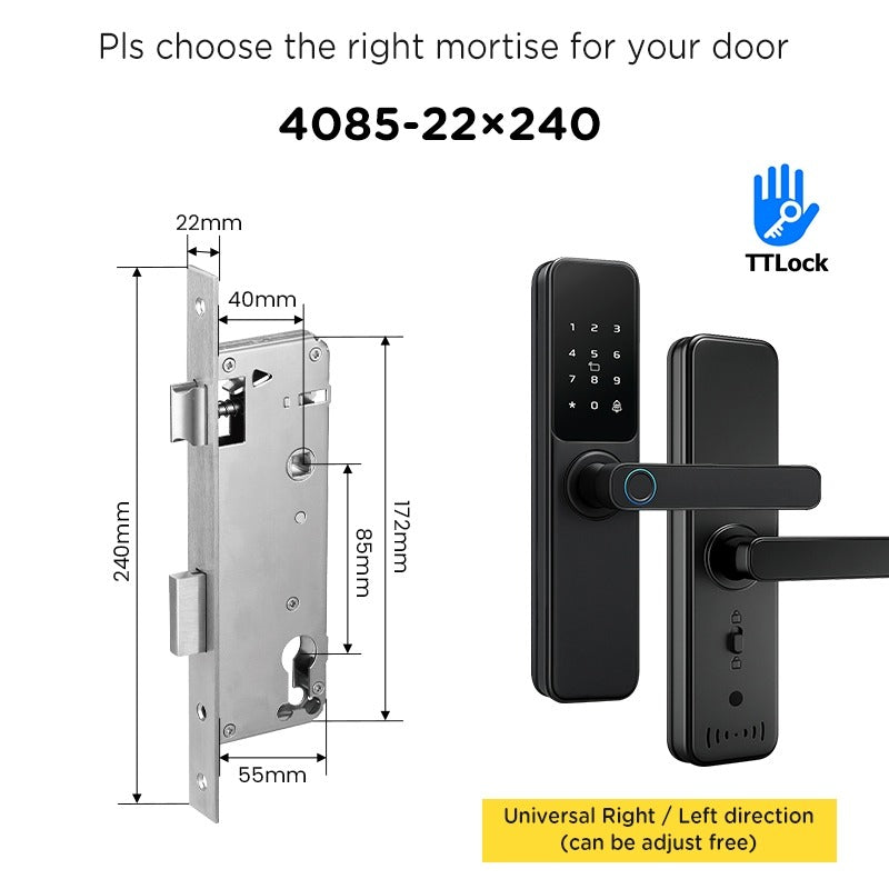 TTLOCK Smart Door Lock with Doorbell APP Management Fingerprint Tombol Pintu Rumah Anti Theft Password Digital Lock Door Knob for Home Wooden Door