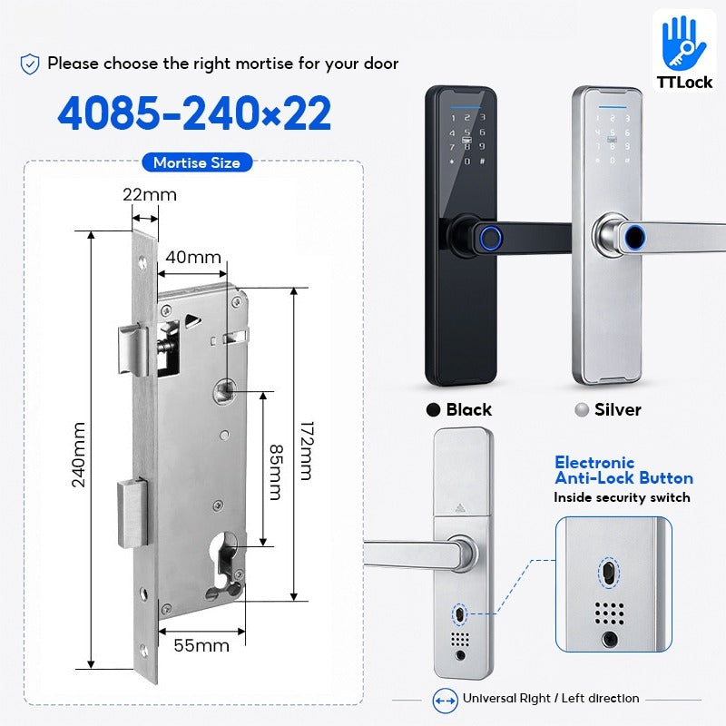 [Ready Stock] 5 In 1 TTLOCK Smart Door Lock Fingerprint Lock Pintu Rumah APP Remote Unlock Password Digital Lock for Woodern Door APP Management Google Home Amazon Alexa