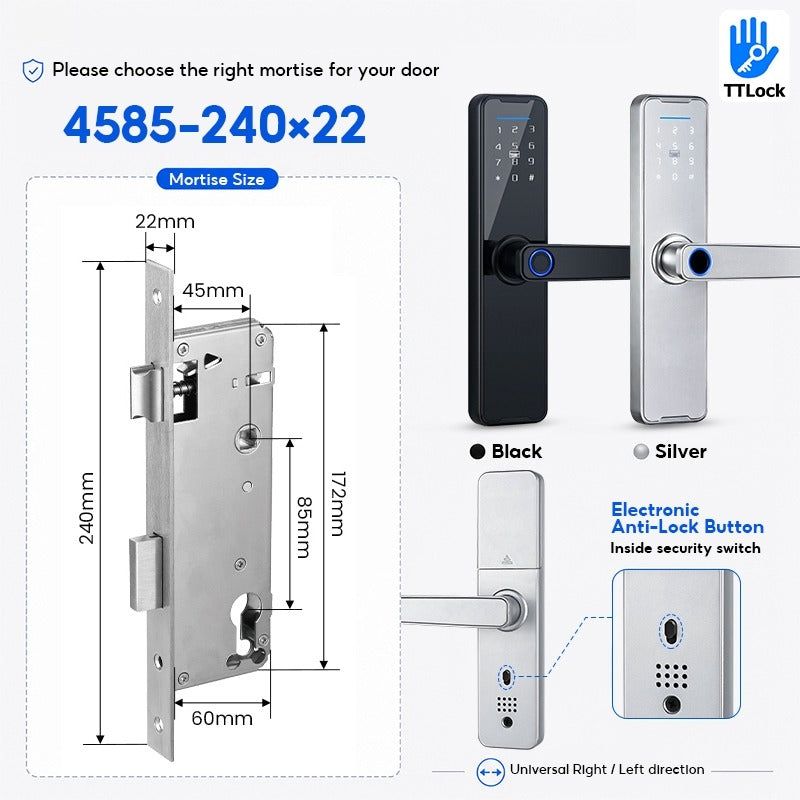 [Ready Stock] 5 In 1 TTLOCK Smart Door Lock Fingerprint Lock Pintu Rumah APP Remote Unlock Password Digital Lock for Woodern Door APP Management Google Home Amazon Alexa