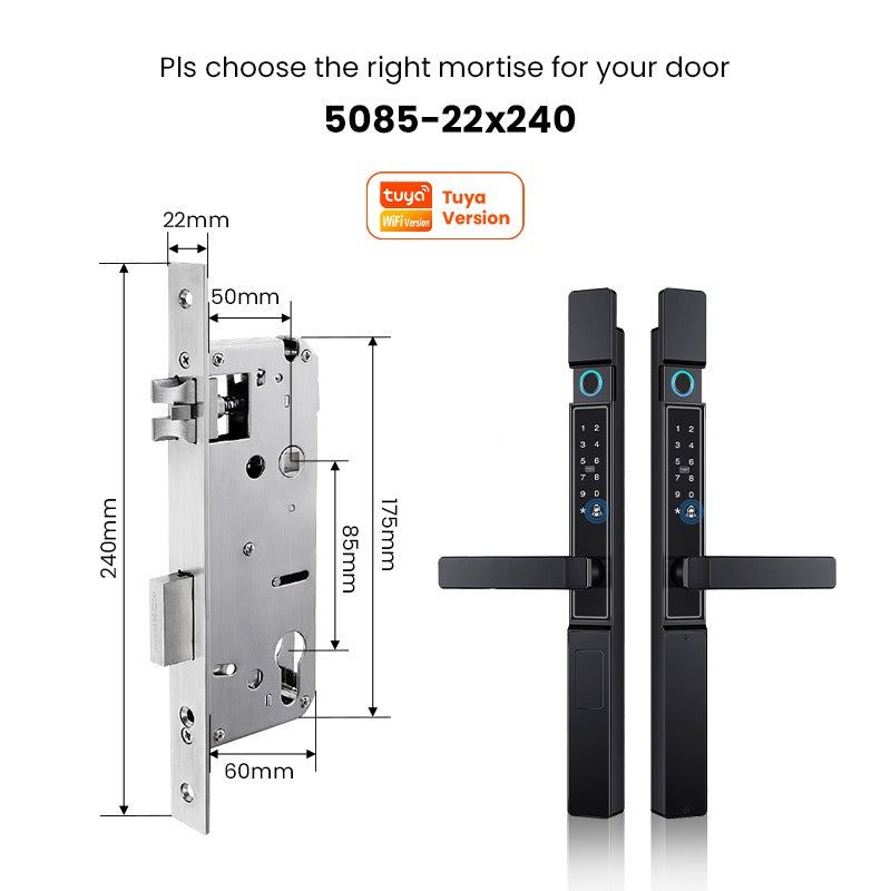 [Grill Door Smart Lock] Tuya Smart Door Lock Double Sided System Waterproof Digital Lock for Grill Door 5 In 1 Digital Lock with Doorbell Function for Sliding Door