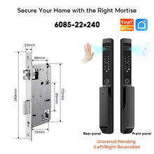 [New Grill Lock] 7 In 1 Tuya Smart Door Lock Fully Automatic Double Sided Lock 3D Face + Palm Recognition Waterproof Sliding Door Lock for Gate Door