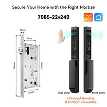 [New Grill Lock] 7 In 1 Tuya Smart Door Lock Fully Automatic Double Sided Lock 3D Face + Palm Recognition Waterproof Sliding Door Lock for Gate Door