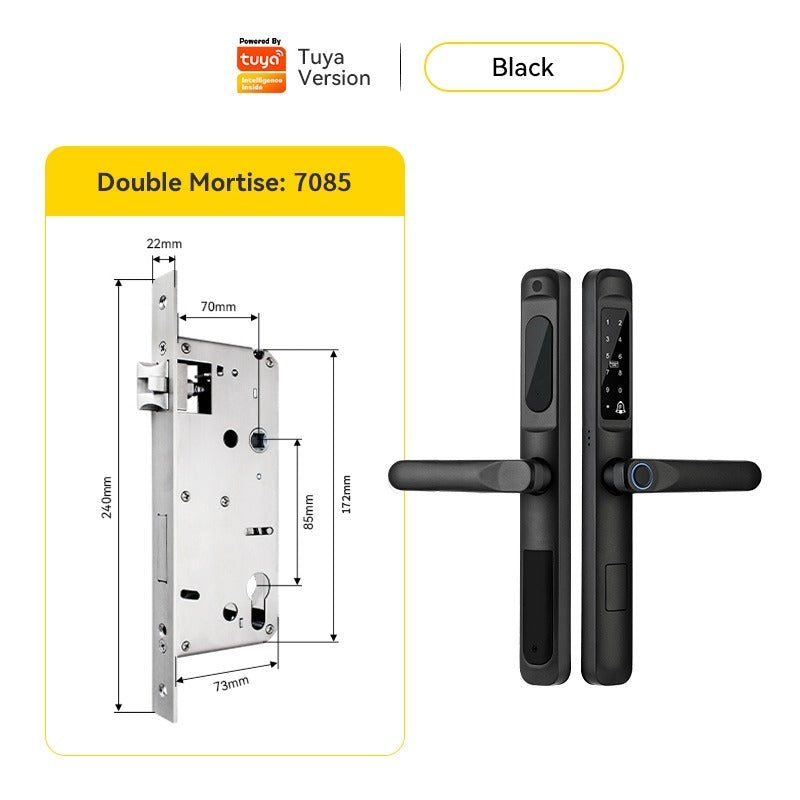 [Doorbell Function] 5 In 1 Tuya Smart Door Lock Waterproof Fingerprint Sliding Door Lock Zinc Alloy Electronic Lock Digital Password Lock For Aluminum Door