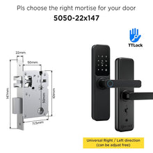 TTLOCK Smart Door Lock with Doorbell APP Management Fingerprint Tombol Pintu Rumah Anti Theft Password Digital Lock Door Knob for Home Wooden Door