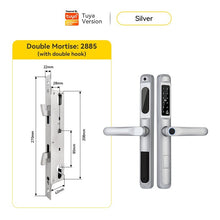 [Doorbell Function] 5 In 1 Tuya Smart Door Lock Waterproof Fingerprint Sliding Door Lock Zinc Alloy Electronic Lock Digital Password Lock For Aluminum Door