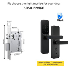 TTLOCK Smart Door Lock with Doorbell APP Management Fingerprint Tombol Pintu Rumah Anti Theft Password Digital Lock Door Knob for Home Wooden Door