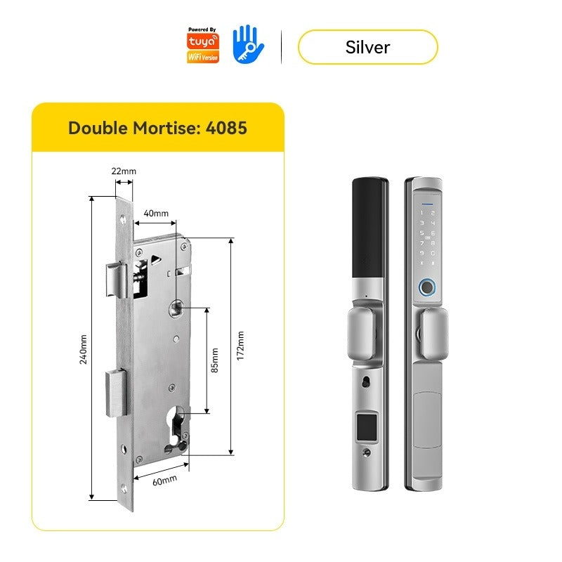 Tuya/TTLOCK Waterproof Smart Door Lock Anti Theft Zinc Alloy Sliding Door Lock with Short Handle Semi-Automatic Fingerprint Digital Lock For Aluminum Door