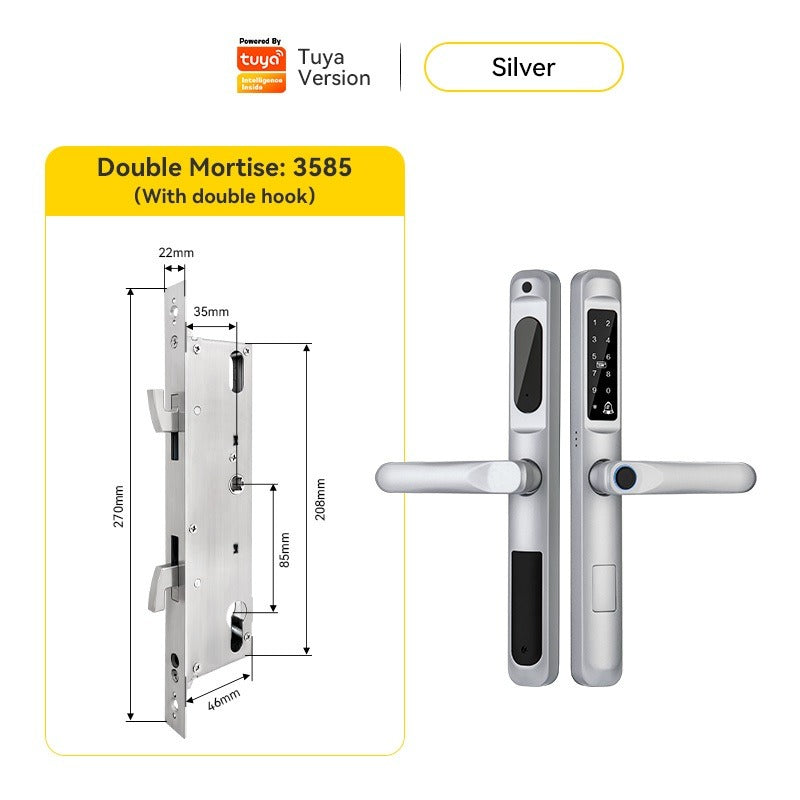 [Doorbell Function] 5 In 1 Tuya Smart Door Lock Waterproof Fingerprint Sliding Door Lock Zinc Alloy Electronic Lock Digital Password Lock For Aluminum Door
