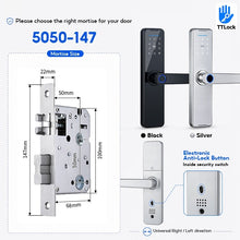[Ready Stock] 5 In 1 TTLOCK Smart Door Lock Fingerprint Lock Pintu Rumah APP Remote Unlock Password Digital Lock for Woodern Door APP Management Google Home Amazon Alexa