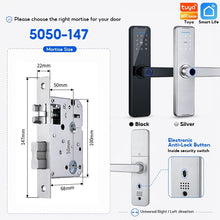 5 In 1 Tuya WiFi Smart Door Lock with Doorbell APP Remote Unlock Fingerprint Digital Lock Tombol Pintu Bilik Password Electronic Lock for Home Wooden Door
