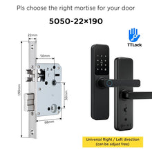 TTLOCK Smart Door Lock with Doorbell APP Management Fingerprint Tombol Pintu Rumah Anti Theft Password Digital Lock Door Knob for Home Wooden Door