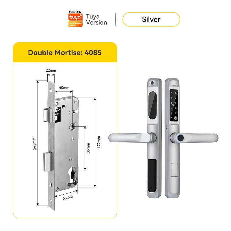[Doorbell Function] 5 In 1 Tuya Smart Door Lock Waterproof Fingerprint Sliding Door Lock Zinc Alloy Electronic Lock Digital Password Lock For Aluminum Door