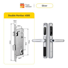 [Doorbell Function] 5 In 1 Tuya Smart Door Lock Waterproof Fingerprint Sliding Door Lock Zinc Alloy Electronic Lock Digital Password Lock For Aluminum Door