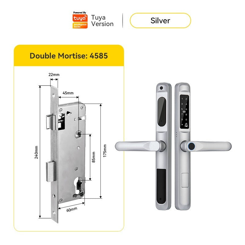 [Doorbell Function] 5 In 1 Tuya Smart Door Lock Waterproof Fingerprint Sliding Door Lock Zinc Alloy Electronic Lock Digital Password Lock For Aluminum Door