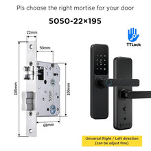 TTLOCK Smart Door Lock with Doorbell APP Management Fingerprint Tombol Pintu Rumah Anti Theft Password Digital Lock Door Knob for Home Wooden Door