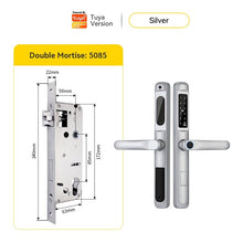 [Doorbell Function] 5 In 1 Tuya Smart Door Lock Waterproof Fingerprint Sliding Door Lock Zinc Alloy Electronic Lock Digital Password Lock For Aluminum Door