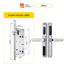 [Doorbell Function] 5 In 1 Tuya Smart Door Lock Waterproof Fingerprint Sliding Door Lock Zinc Alloy Electronic Lock Digital Password Lock For Aluminum Door