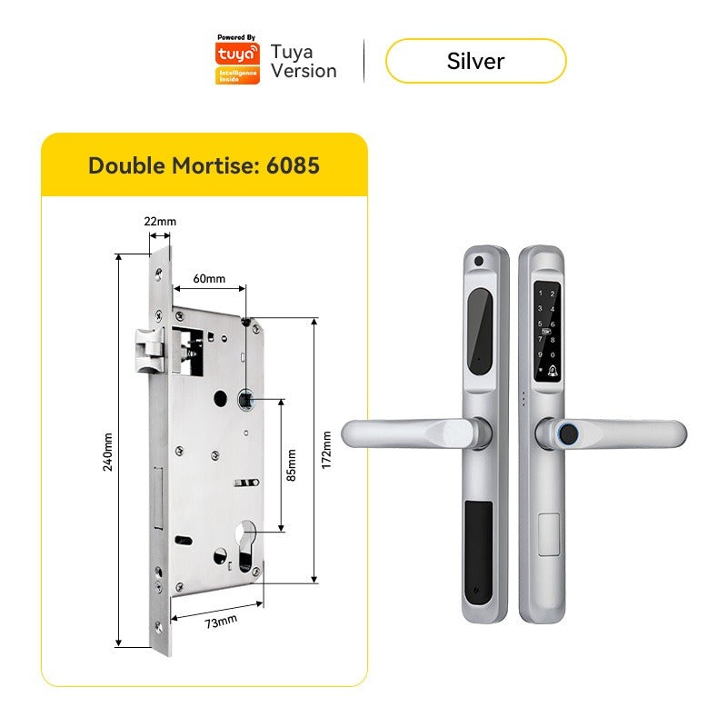 [Doorbell Function] 5 In 1 Tuya Smart Door Lock Waterproof Fingerprint Sliding Door Lock Zinc Alloy Electronic Lock Digital Password Lock For Aluminum Door