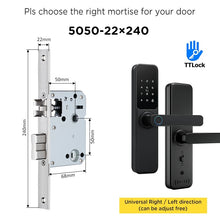 TTLOCK Smart Door Lock with Doorbell APP Management Fingerprint Tombol Pintu Rumah Anti Theft Password Digital Lock Door Knob for Home Wooden Door