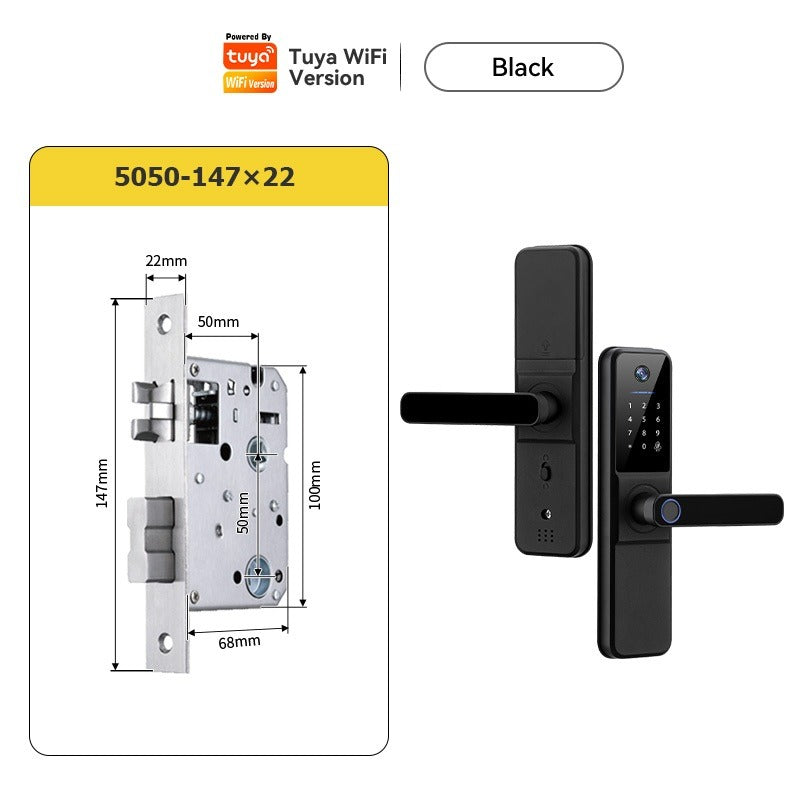 Tuya Smart Lock With Security Camera App Remote Unlock 5 In 1 Digital Lock With Doorbell For Home Fingerprint Password IC Card Key Unlock