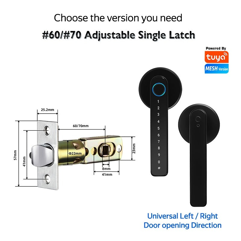 [No Drill] Tuya/TTLOCK Bluetooth Smart Door Lock APP Remote Unlock 5 In 1 Fingerprint Password IC Card Unlock Digital Lock for Wooden Door