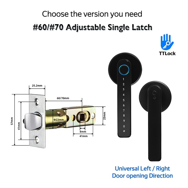 [No Drill] Tuya/TTLOCK Bluetooth Smart Door Lock APP Remote Unlock 5 In 1 Fingerprint Password IC Card Unlock Digital Lock for Wooden Door
