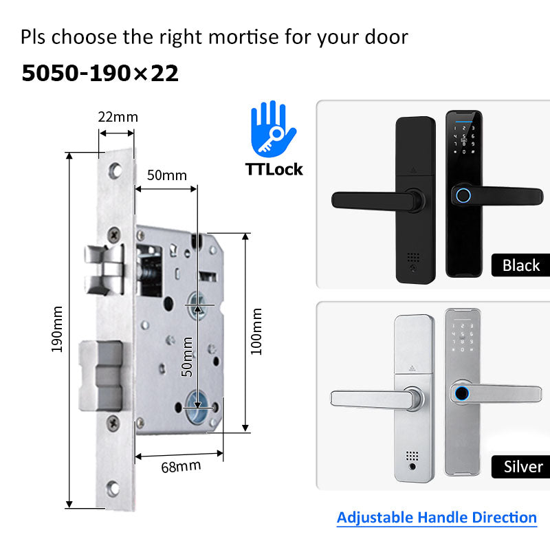 [Ready Stock] 5 In 1 TTLOCK Smart Door Lock Fingerprint Lock Pintu Rumah APP Remote Unlock Password Digital Lock for Woodern Door APP Management Google Home Amazon Alexa