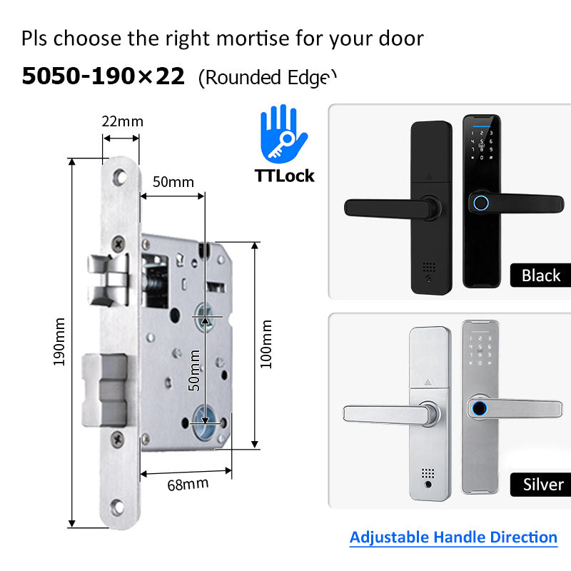 [Ready Stock] 5 In 1 TTLOCK Smart Door Lock Fingerprint Lock Pintu Rumah APP Remote Unlock Password Digital Lock for Woodern Door APP Management Google Home Amazon Alexa