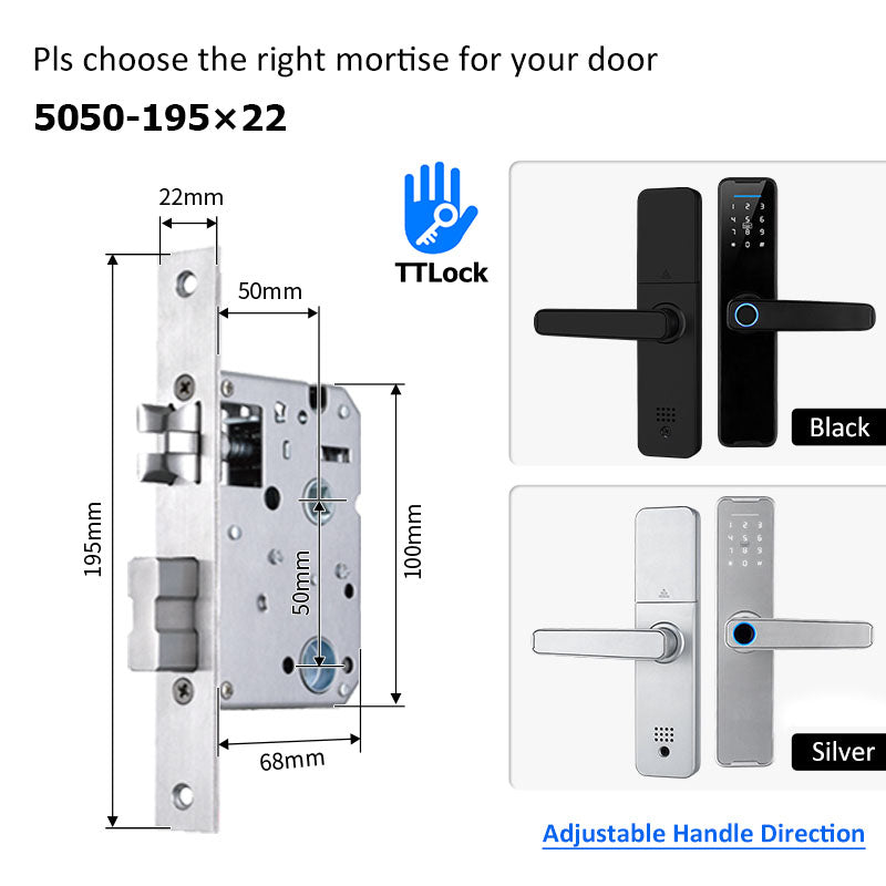 [Ready Stock] 5 In 1 TTLOCK Smart Door Lock Fingerprint Lock Pintu Rumah APP Remote Unlock Password Digital Lock for Woodern Door APP Management Google Home Amazon Alexa
