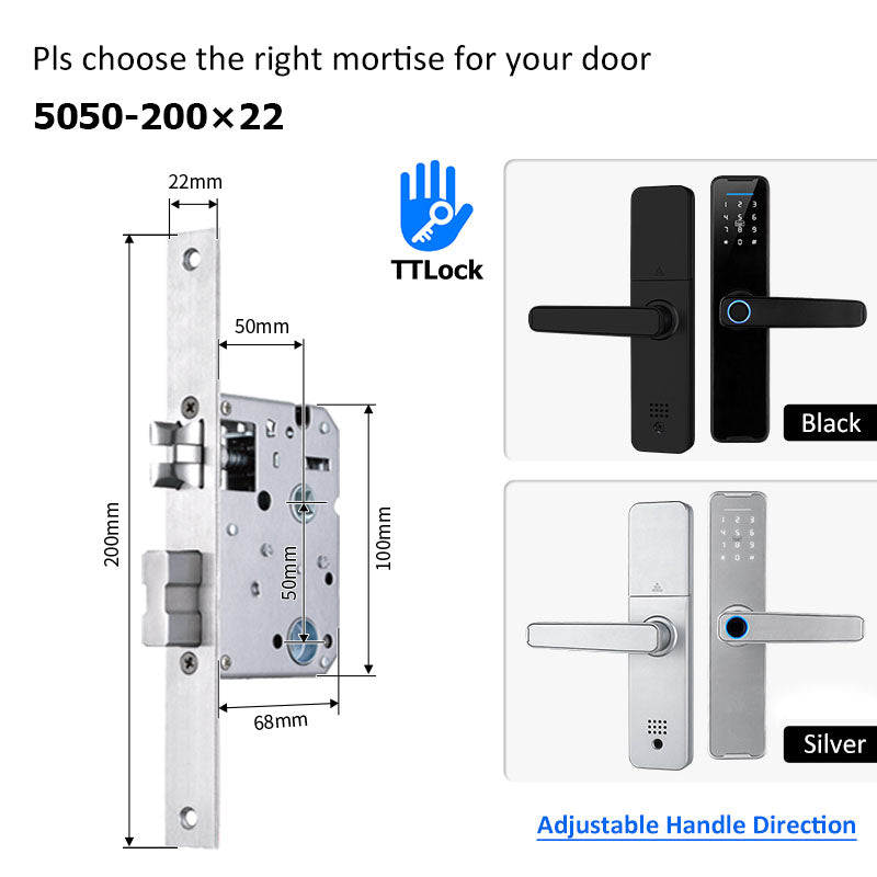 [Ready Stock] 5 In 1 TTLOCK Smart Door Lock Fingerprint Lock Pintu Rumah APP Remote Unlock Password Digital Lock for Woodern Door APP Management Google Home Amazon Alexa