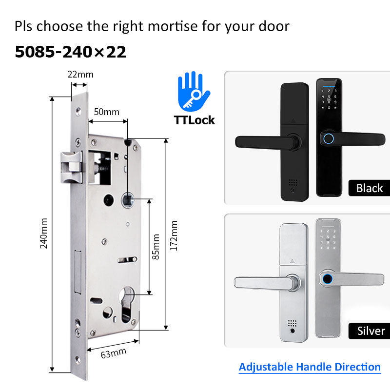 [Ready Stock] 5 In 1 TTLOCK Smart Door Lock Fingerprint Lock Pintu Rumah APP Remote Unlock Password Digital Lock for Woodern Door APP Management Google Home Amazon Alexa