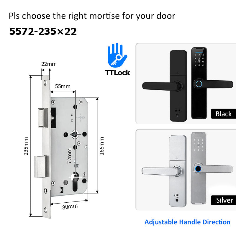 [Ready Stock] 5 In 1 TTLOCK Smart Door Lock Fingerprint Lock Pintu Rumah APP Remote Unlock Password Digital Lock for Woodern Door APP Management Google Home Amazon Alexa