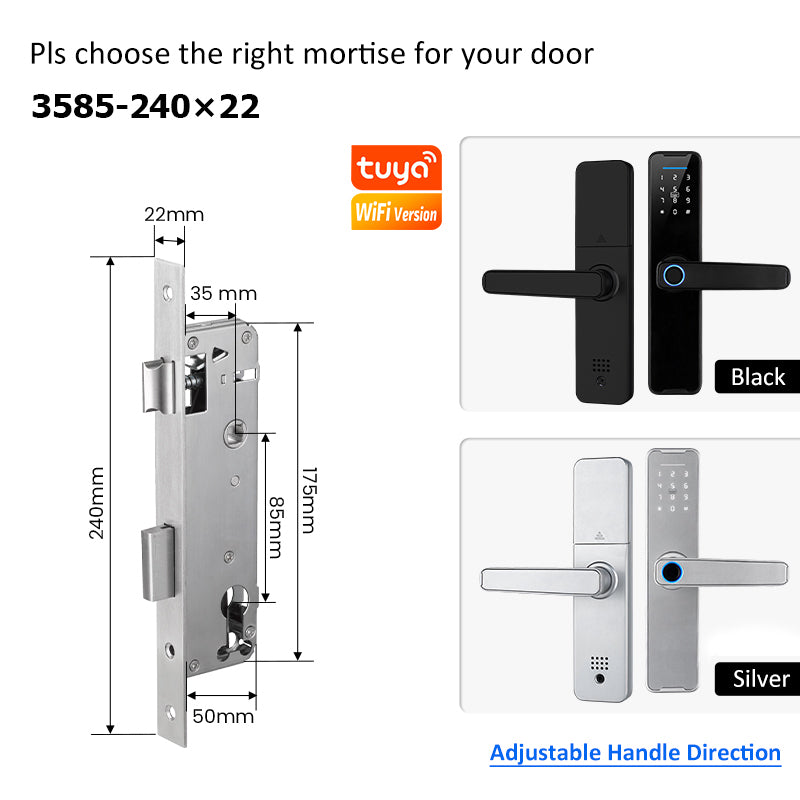 5 In 1 Tuya WiFi Smart Door Lock with Doorbell APP Remote Unlock Fingerprint Digital Lock Tombol Pintu Bilik Password Electronic Lock for Home Wooden Door