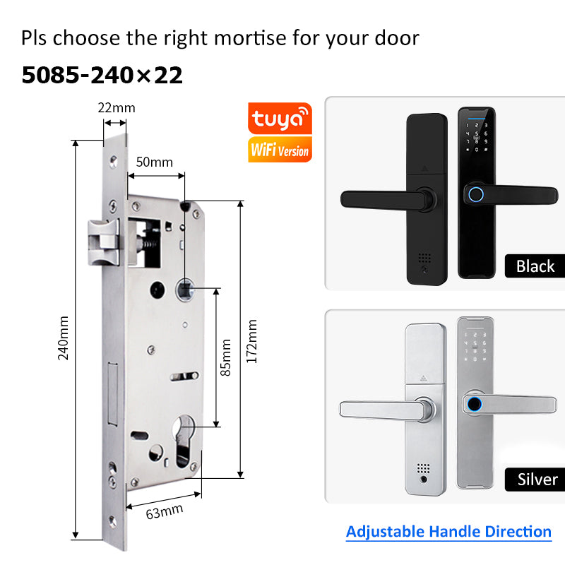 5 In 1 Tuya WiFi Smart Door Lock with Doorbell APP Remote Unlock Fingerprint Digital Lock Tombol Pintu Bilik Password Electronic Lock for Home Wooden Door