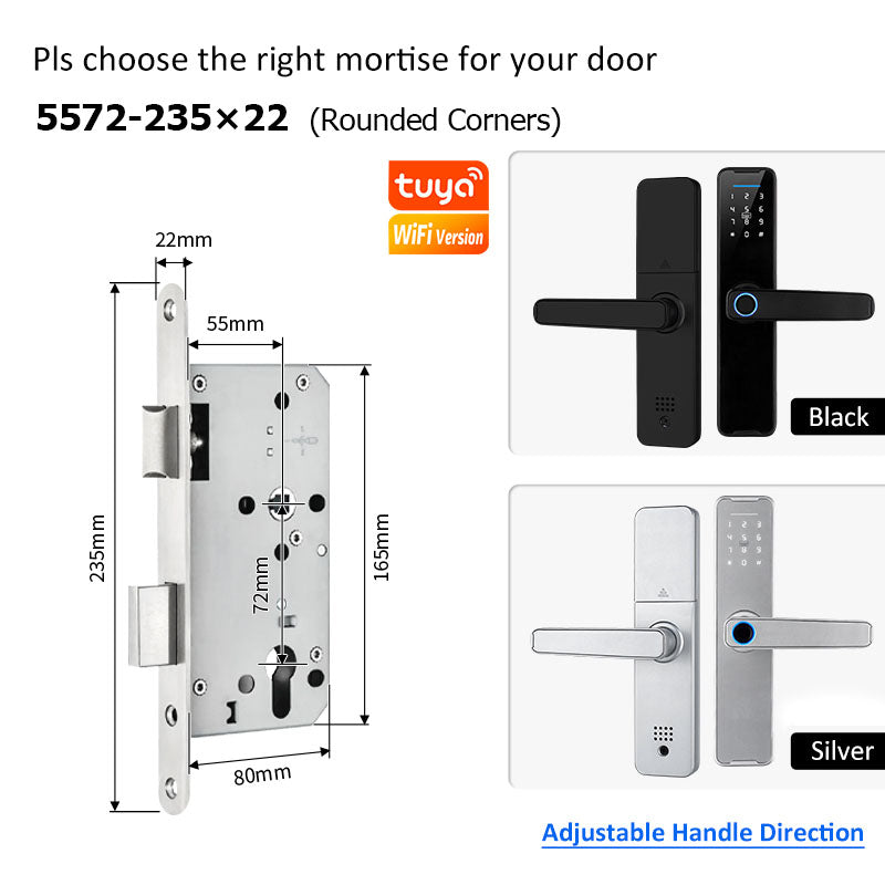 5 In 1 Tuya WiFi Smart Door Lock with Doorbell APP Remote Unlock Fingerprint Digital Lock Tombol Pintu Bilik Password Electronic Lock for Home Wooden Door