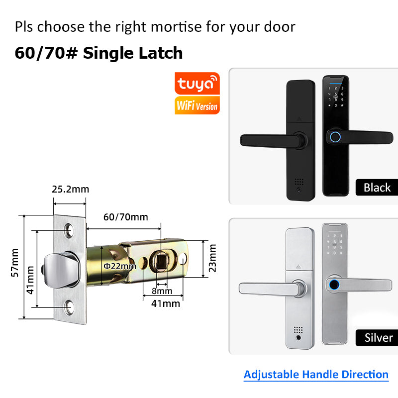 5 In 1 Tuya WiFi Smart Door Lock with Doorbell APP Remote Unlock Fingerprint Digital Lock Tombol Pintu Bilik Password Electronic Lock for Home Wooden Door