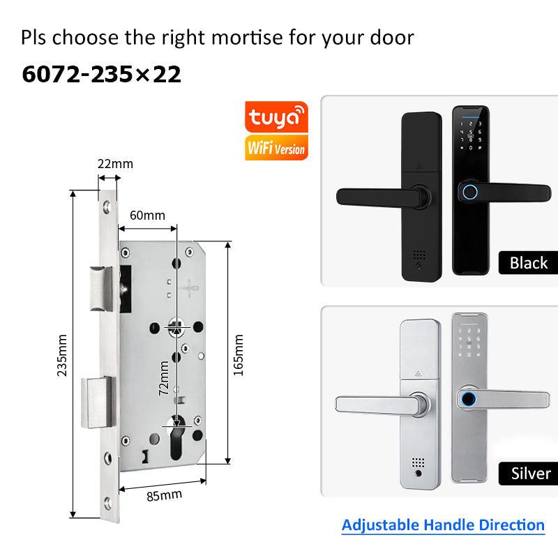 5 In 1 Tuya WiFi Smart Door Lock with Doorbell APP Remote Unlock Fingerprint Digital Lock Tombol Pintu Bilik Password Electronic Lock for Home Wooden Door