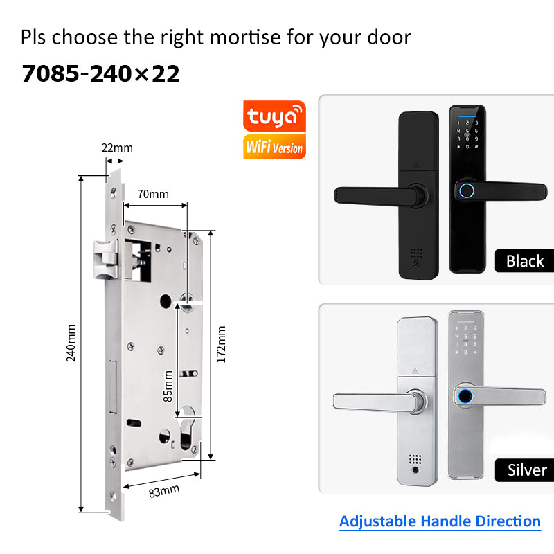 5 In 1 Tuya WiFi Smart Door Lock with Doorbell APP Remote Unlock Fingerprint Digital Lock Tombol Pintu Bilik Password Electronic Lock for Home Wooden Door