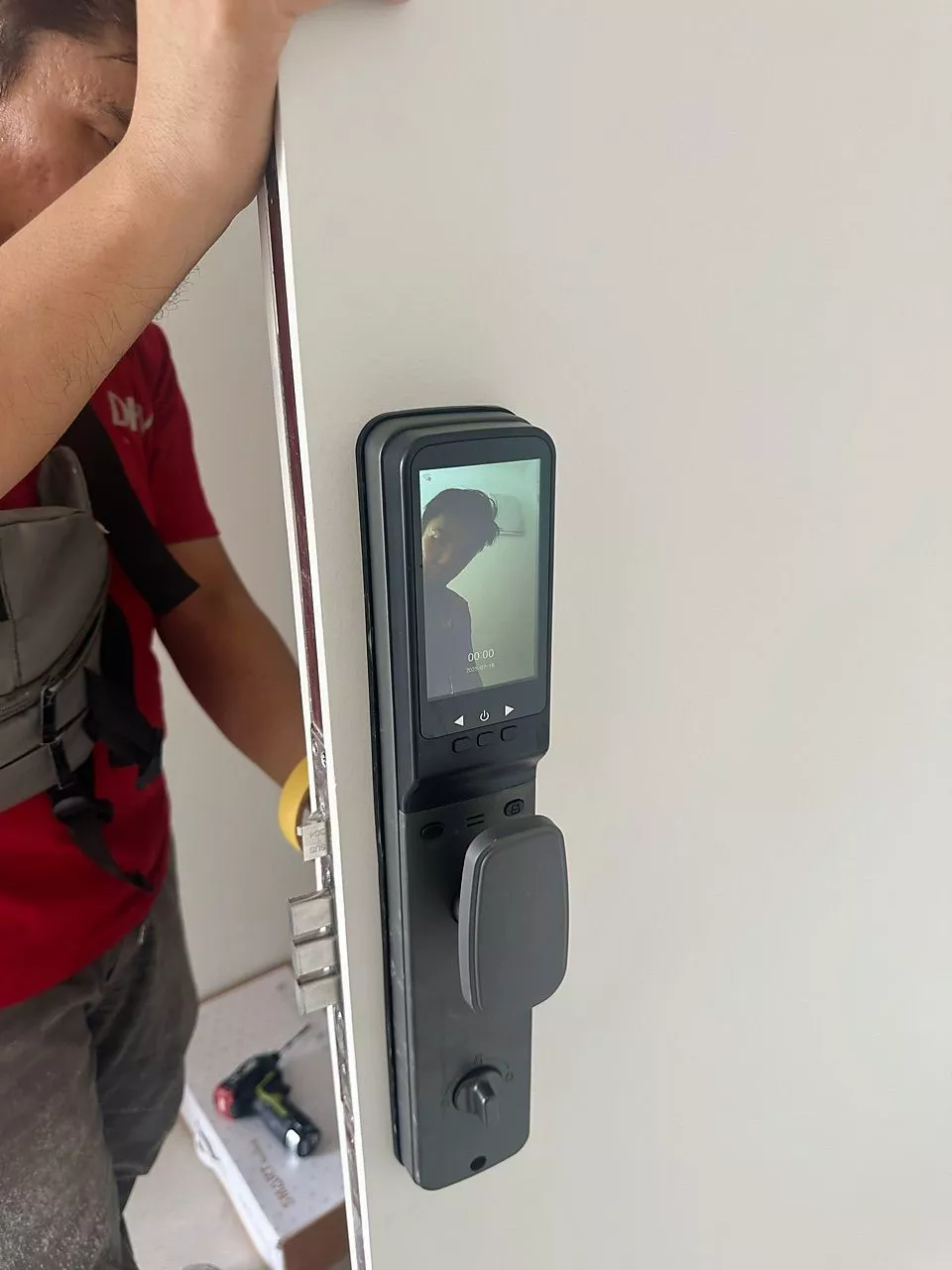 Tropernic smart video lock installation on customer door